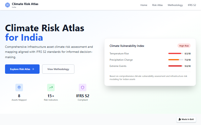 Climate Risk Atlas interface